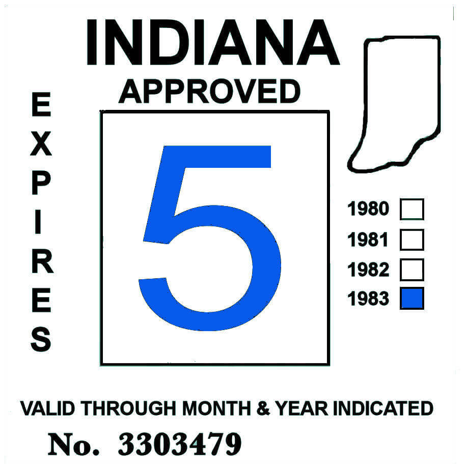 (image for) 1983 Indiana Inspection Sticker BLUE